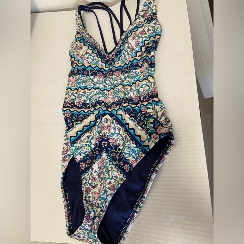 Floral Small strappy back one piece suit womens